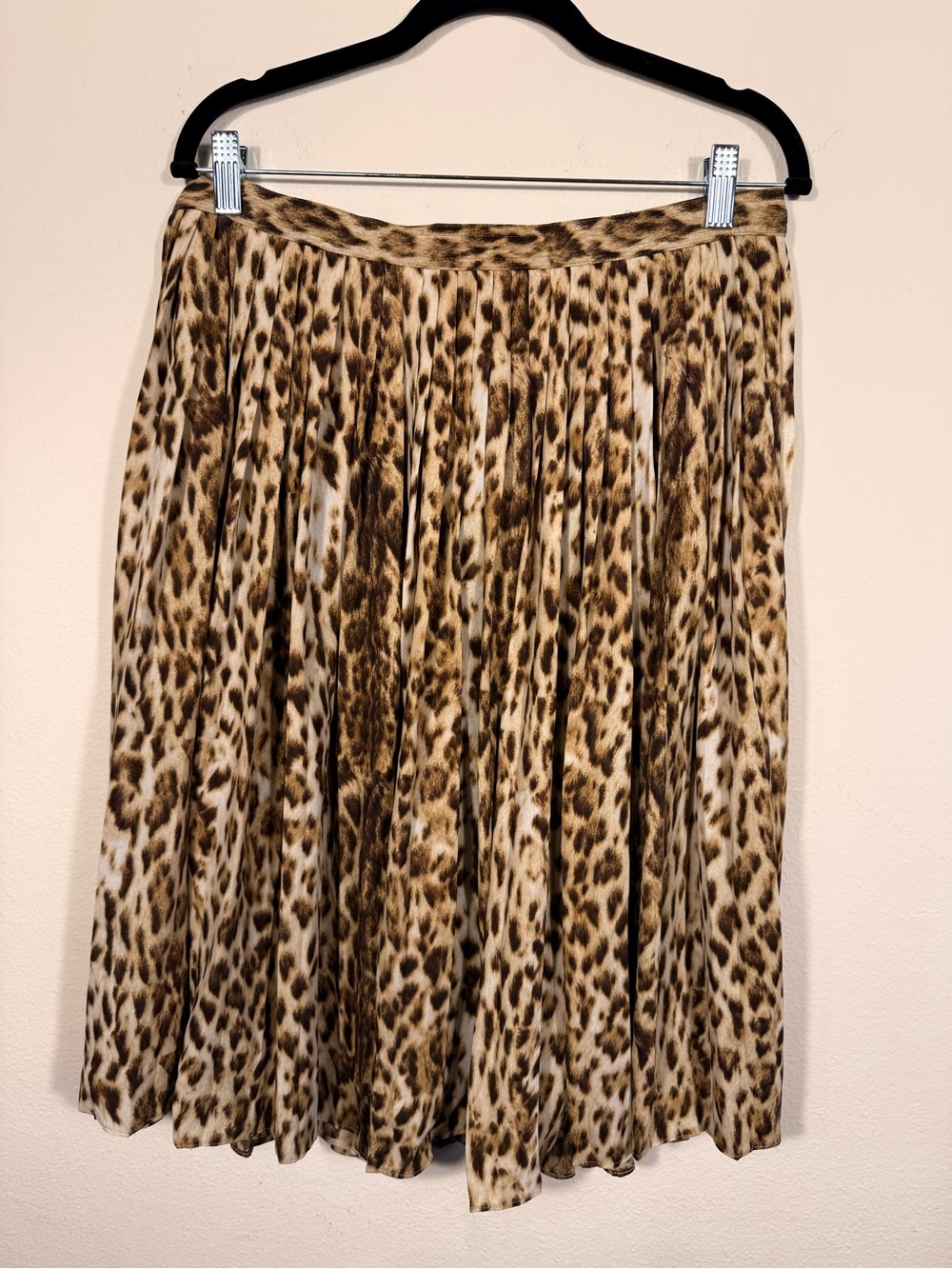 J. Crew Leopard Print Midi Pleated Skirt - Brown/Tan